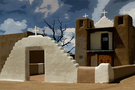 This church is located in the ancient pueblo of Taos. It blends Naive and Christian beliefs.